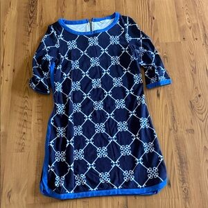 Crown & Ivy Blue and White Patterned Dress